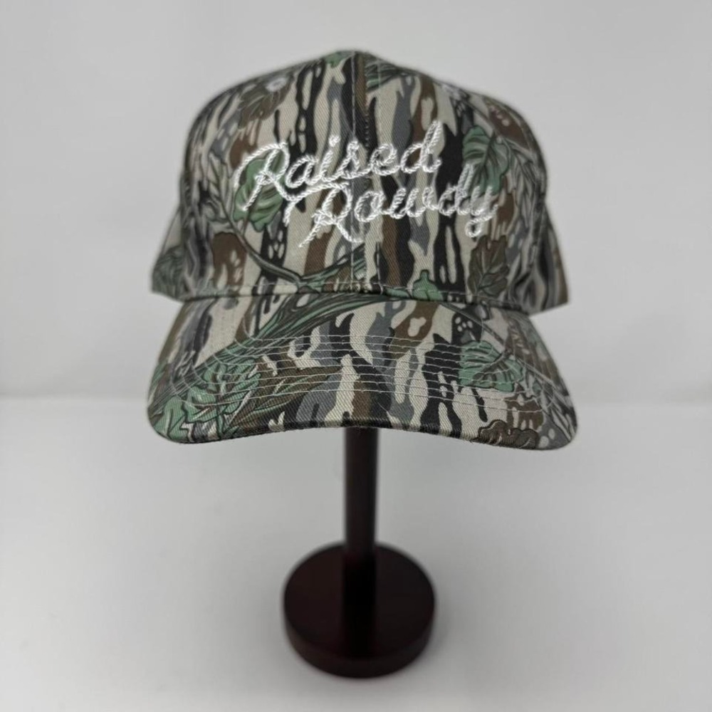 Raised Rowdy Realtree Camo Snapback Hat Cap OSFA Adjustable Hunting Outdoor
